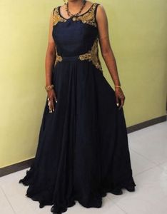 Elegant Navy Blue Gown..