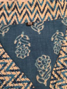 Blue Block Print Kurta