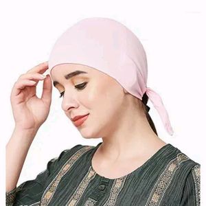 Sedra Solid Underscarf Black Hijab Cap for Women