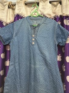 Cute Polka Dot Denim kurta