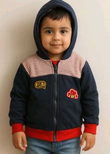Cute Kids' Embroidered Zip-Up Hoodie