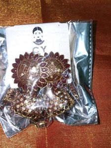 Elegant Maroon Jhumka Earrings