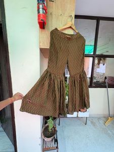Elegant Olive Kurta with Palazzo Set