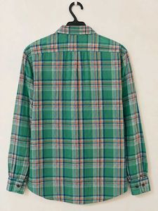 Indian Terrain Men's Green Plaid Slim Fit Shirt