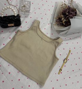 Set combo beige Long Sleeve Tie and Neck Top