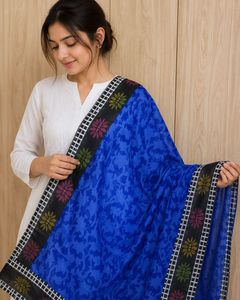 Beautiful Blue Floral Dupatta