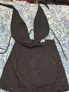 Black Halter Neck Mini Dress