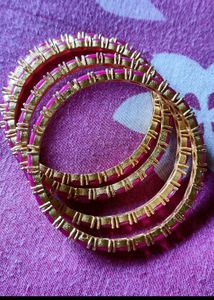 Stunning Ruby Bangles Set
