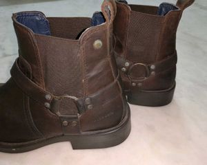 Brown Biker Harness Boots