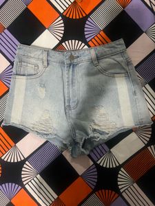SHEIN light wash denim shorts