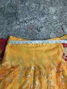 Beautiful Yellow Sequin Ethnic Skirt