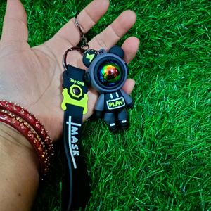 Imported Gray & Black Spacemen Keychain 🚀🌌