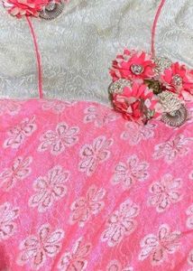Beautiful Pink Floral Lehenga Choli Set