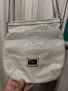 Guess Los Angels Beige Monogram Crossbody Bag