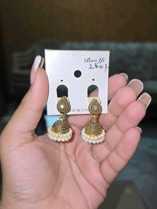 Beautiful Jhumka Earrings with Pearl