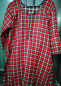 Red & Black Checkered Kurta ( winter)