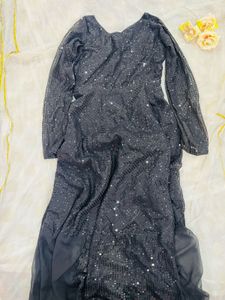 Elegant Black Sequin Party Dress