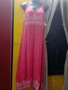 Pink Printed Maxi Dress