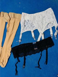 Vintage Stockings &amp; Garter Belts Set