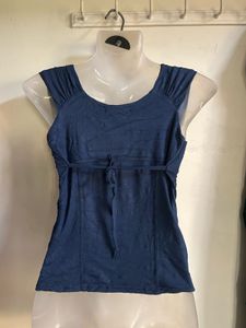 Blue Lace-Up Corset Top