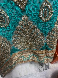Embroidered Teal Blouse &amp; lehenga