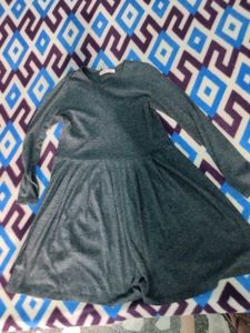 Semi- Winter Gray Long Sleeve Casual Dress