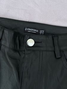 Stylish Wide Leg Faux Leather Pants