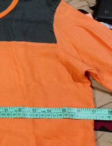 Contemporary Orange &amp; Black Designer Kurti