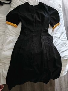 Elegant Black Puff Sleeve Dress