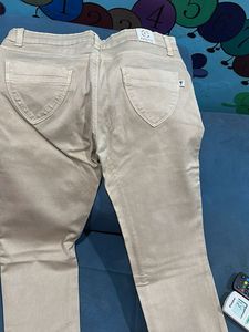 Beige Slim Fit Pants