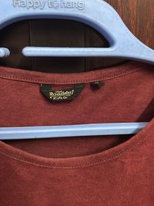 Maroon Cold Shoulder T-Shirt