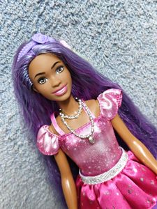 Barbie Doll with Purple Hair &amp; Sparkly Dress
