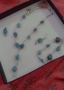 Boho Beaded Necklace Bracelet & Earrings Set