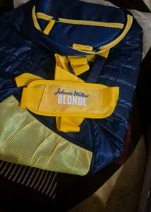 Blue and Yellow Duffle Bag