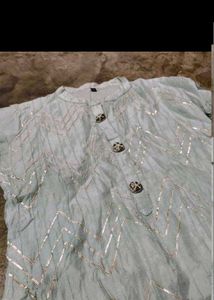 Elegant Mint Green Embroidered Kurta