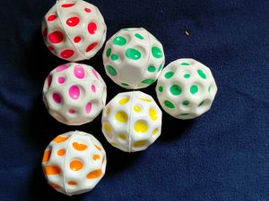 5 Combo Pack Of Moon 🌝 Bouncy Ball Lightweight