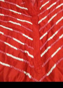 Elegant Red Kurta with White Detailing