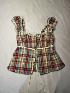 Plaid Cottagecore Top