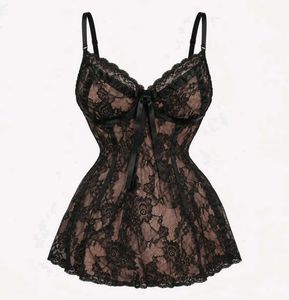 Coquette lace babydoll slip dress