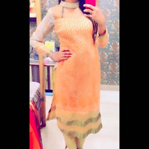 Adaah Chikankari Embroidered Embellishment Suit