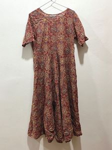 Ethnic Floral Print Aline Midi Dress
