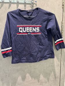 Queens NYC Navy Graphic Tee