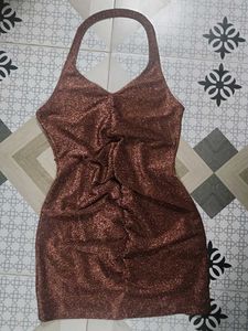 Sparkly Halter Neck Mini Dress