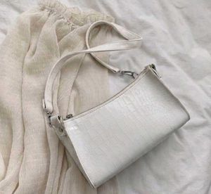 ✨ Trendy Aesthetic White Croc Shoulder Bag 🤍 | Ba