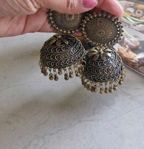 Antique Gold Jhumka Earrings