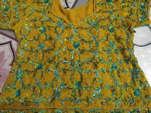 Embellished Mustard Yellow Lehenga Choli