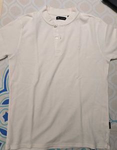 Van Heusen Men's White Henley T-Shirt