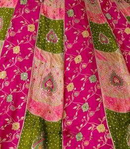 Vibrant Pink &amp; Green Lehenga Choli