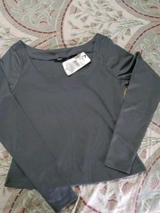 Grey Long Sleeve Top