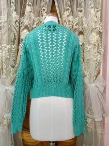 🌼Teal Crochet Knit Sweater🌼